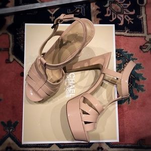 MICHAEL Michael Kors Nude T-strap platform 6.5 NWB